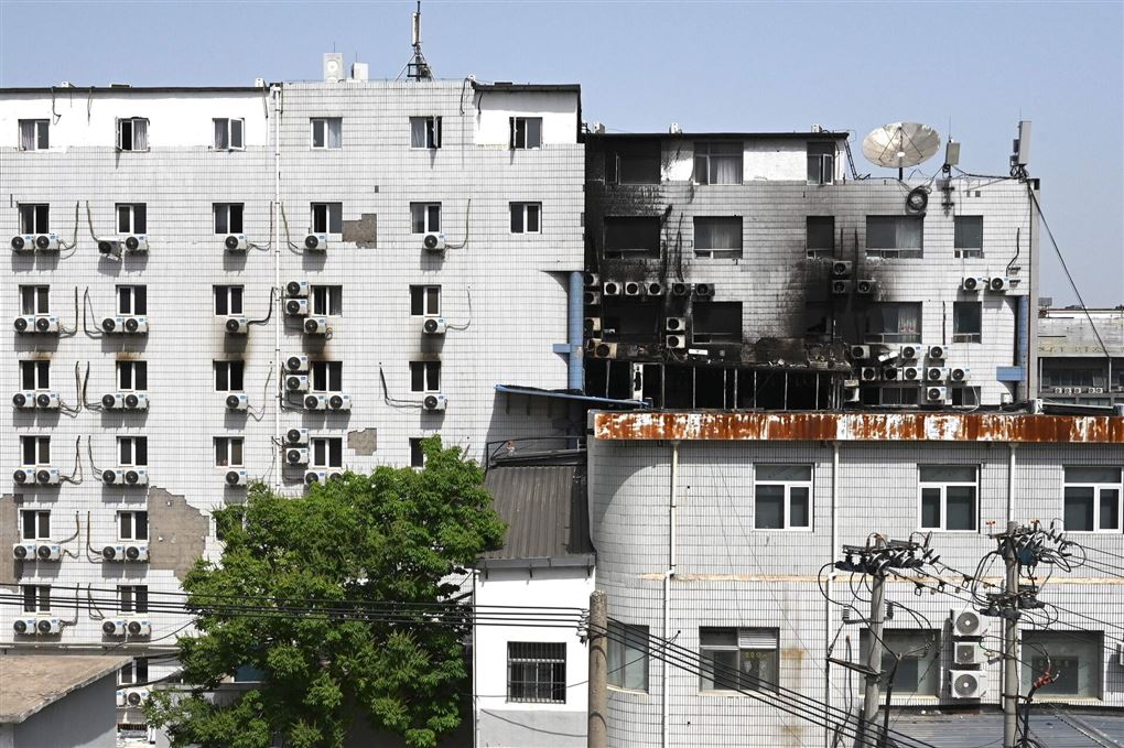 bygning i beijing efter brand