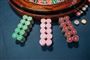 Stakke af chips ved roulette