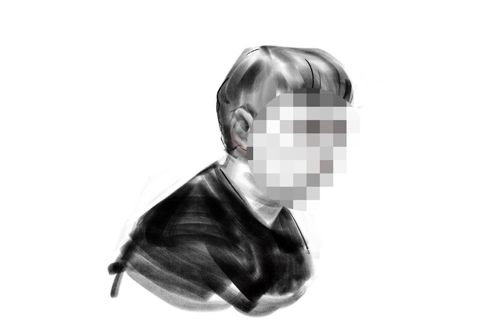 Tegning af tiltalt