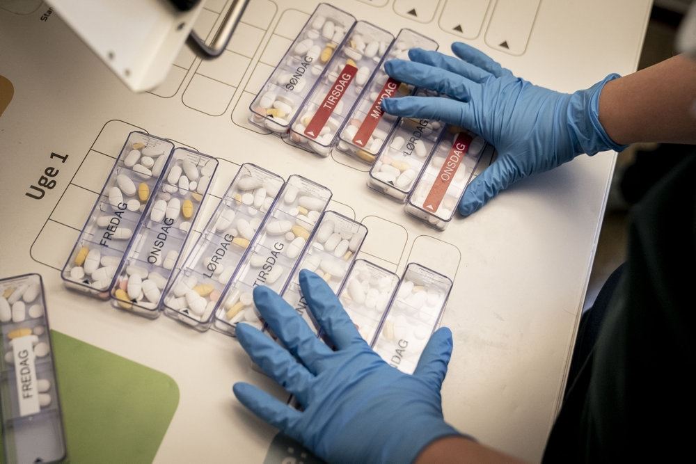 medicin på et bord