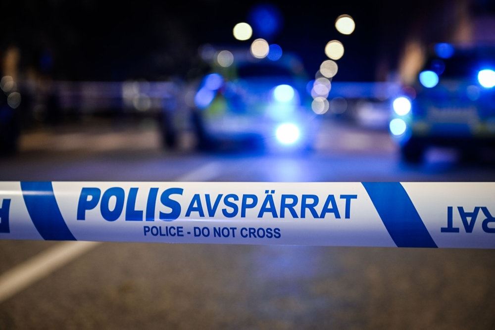 en politiafspærring i Sverige