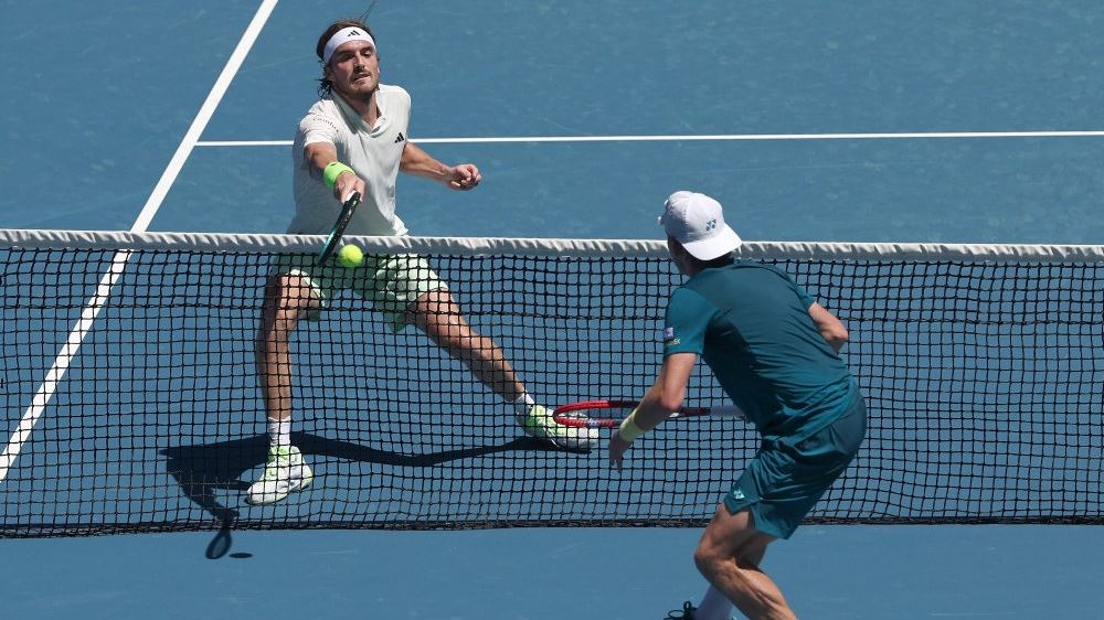 tennisspillere i aktion