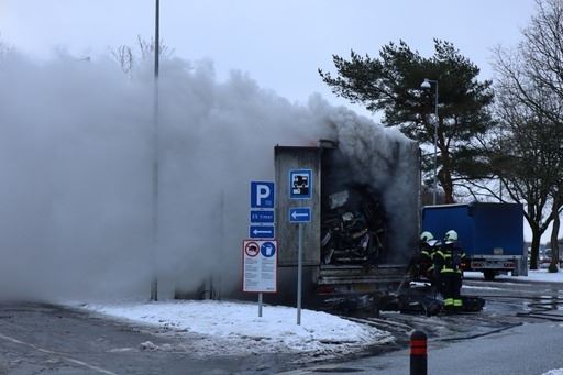 brand i lastbil