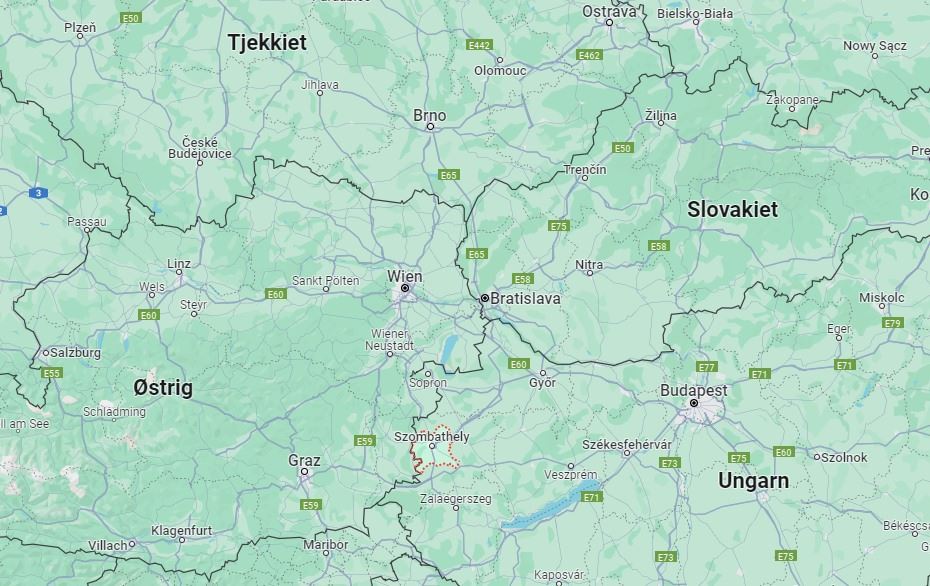 kort over østrig og ungarn 