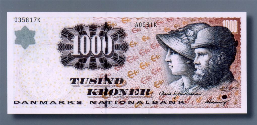 en 1000-krone seddel