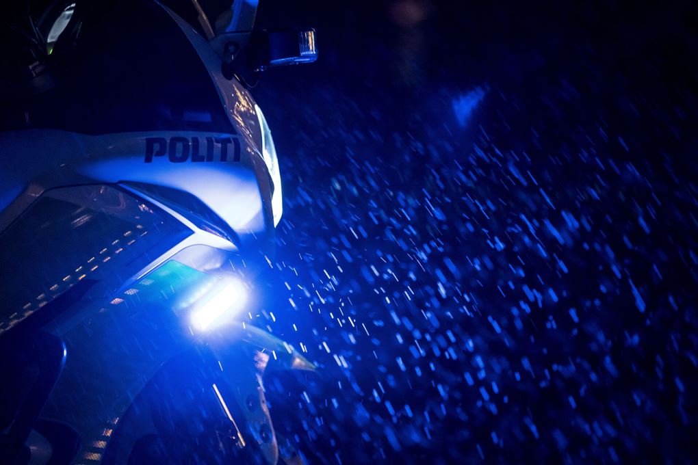 Blåt blink på motorcykel