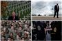 En collage med Trump og militær