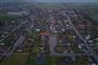 dronebillede af by