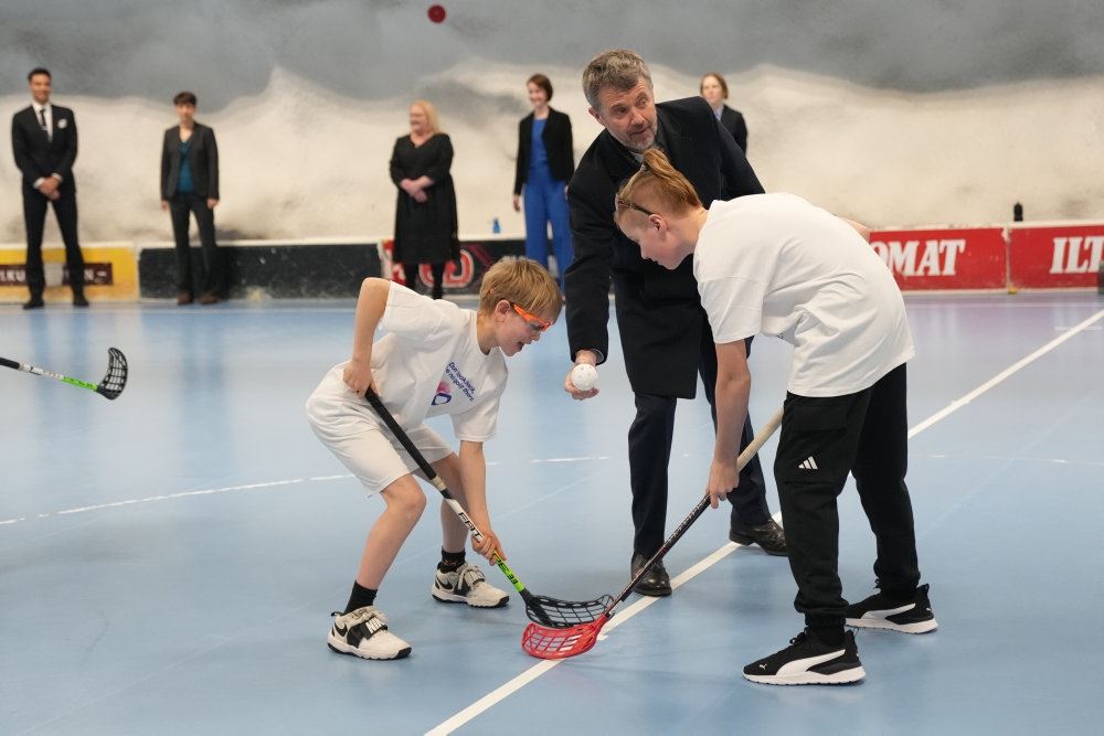 en konge spiller hockey