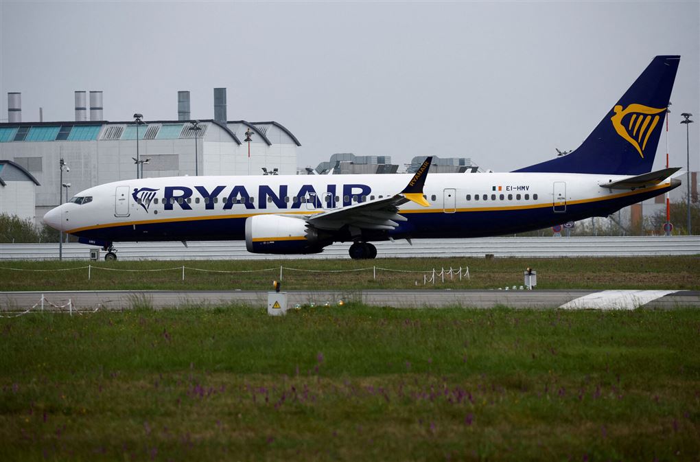 en fly på landingsbanen