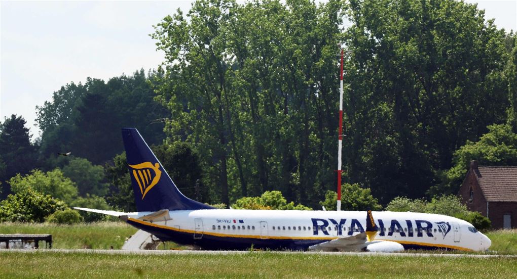 et fly på landingsbanen