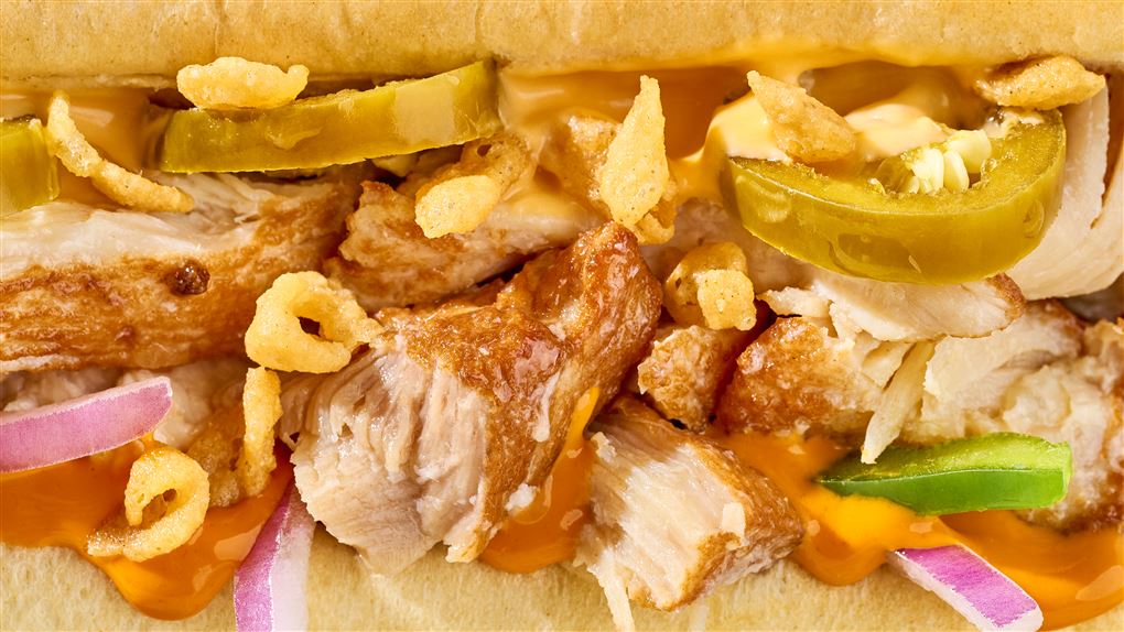 nærbillede af en sandwich