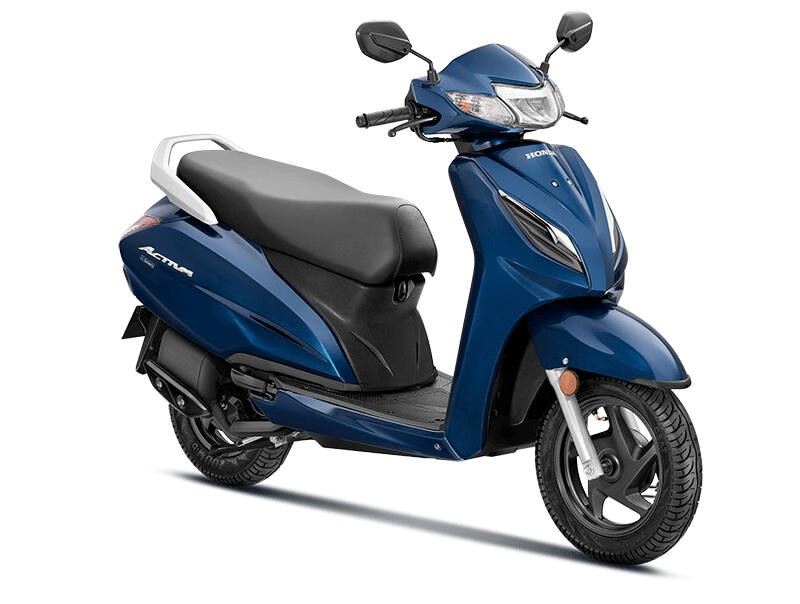en blå scooter
