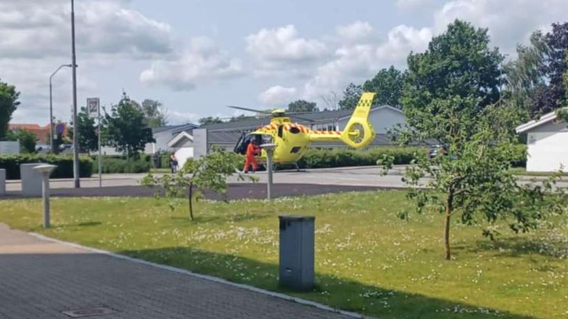 helikopter holder på  villavej