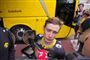 en cykelrytter interviewes