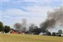 brand og sort røg fra bygninger