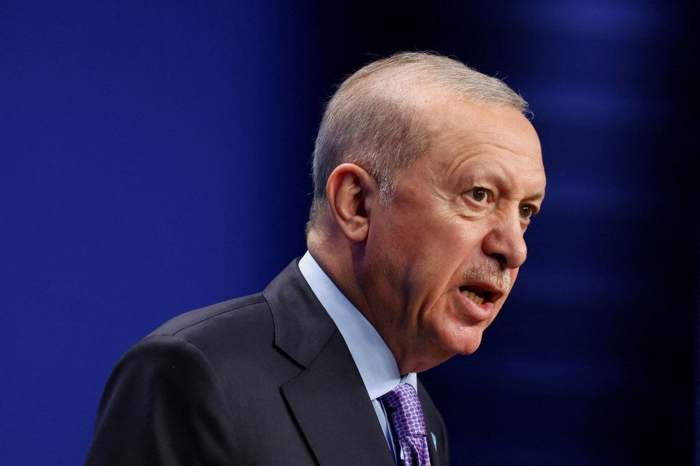 Erdogan på en talerstol
